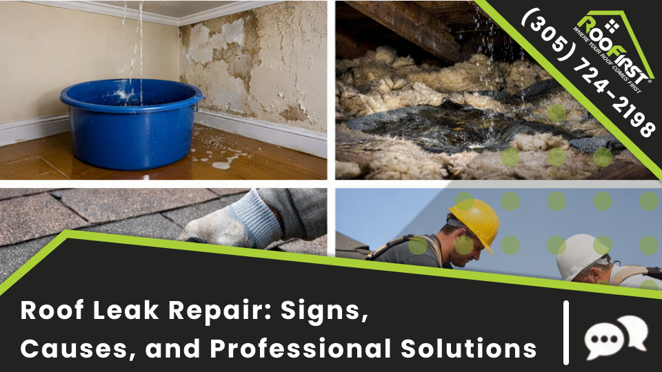 Roofirst Thumbnail Blog Roof Leak Repair Signs, Causes, and Professional Solutions